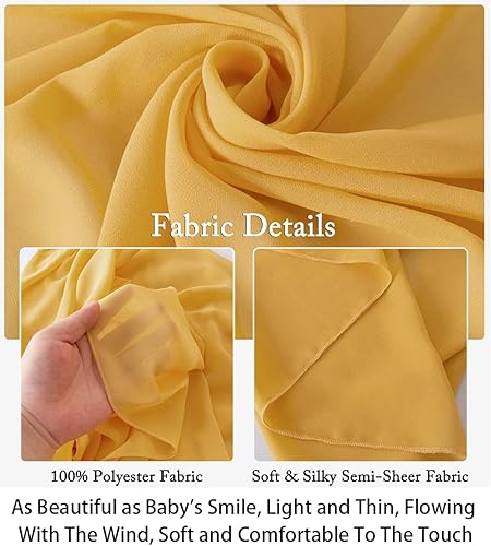 Miniatura 4 de ShinyBeauty Cortinas de gasa doradas, 2 paneles de 2.4 x 10 pies, cortinas de gasa transparente con bolsillo para barra, telón de fondo de fiesta