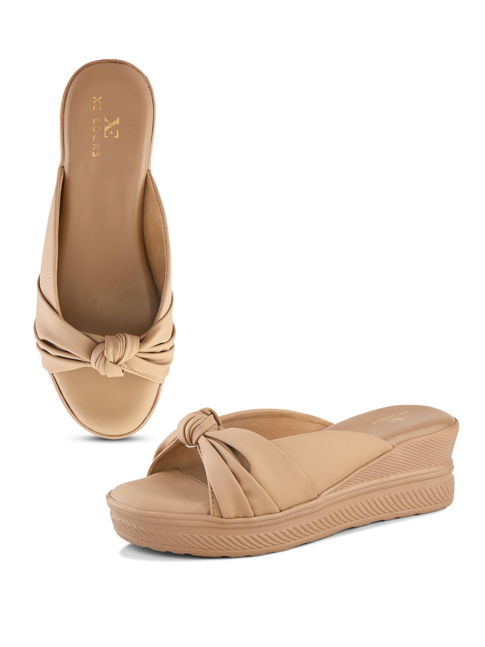 Wedges Slippers for Women | Trendy Knot Design Upper | Soft Cushioned Footbed | Lightweight & Easy Slip-On | Daily Casual Wear | Non-Slip Sole | Comfortable and For Girls-image-12