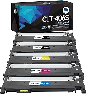 Gotoners 1 Set of 5 CLT-406S Toner Cartridge Generic for Samsung Xpress C410W C460W C460FW CLX-3300 CLX-3305 CLX-3305FW CLP-365 CLP-365W CLP-360 CLP-363 CLP-366 CLX-3306 C406S K406S M406S Y406S