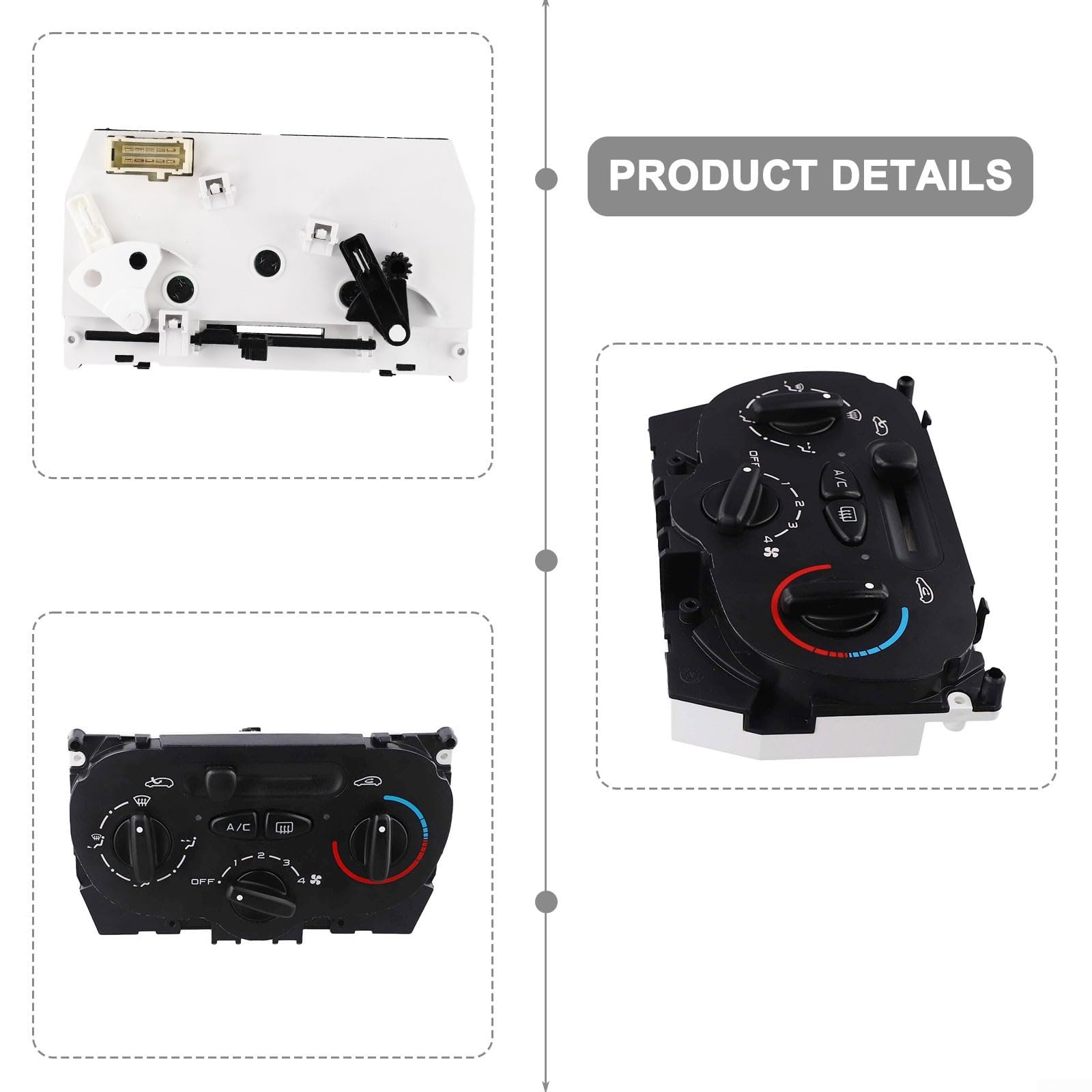 Interruttore di controllo del riscaldatore dell'aria condizionata per auto compatibile con veicoli 206 207 307 con numero OEM 9624675377 e X666633H