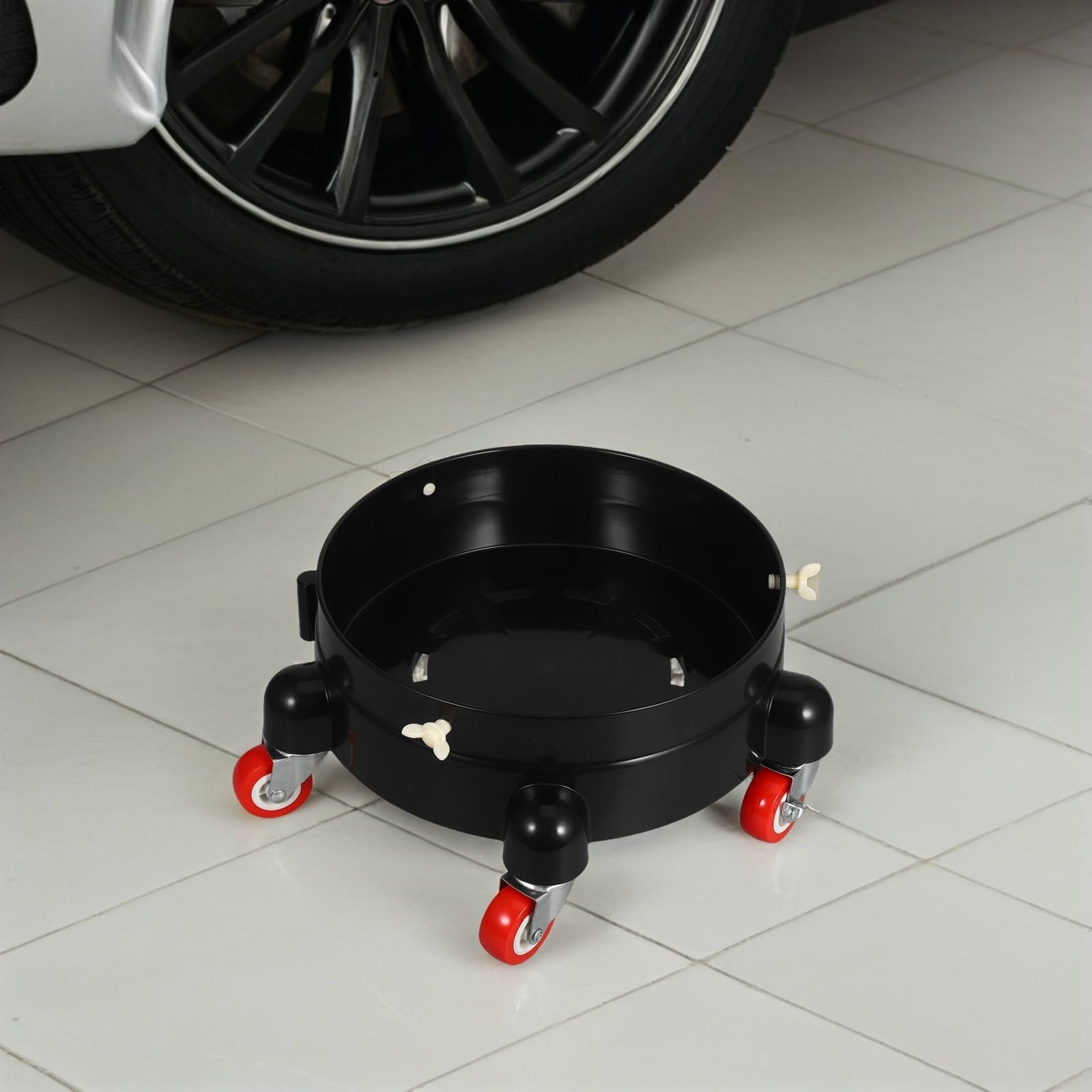 Fahrbarer Eimerständer Waschmaschinen Untergestell Pp Schwarz Amerikanischer Stil Leicht Rollend mit Effektiver Entwässerung für Wascheimer für Detailing Garage Zufällige Farbe