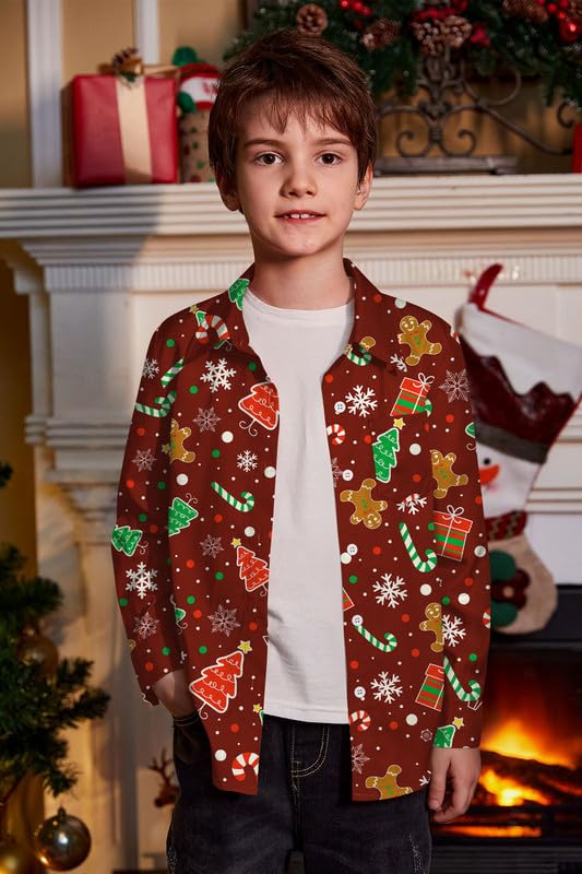 BesserBay Boys Irish Clover St. Patrick's Day Button Down with Pocket Hawaiian Shirt 4-12 Years4