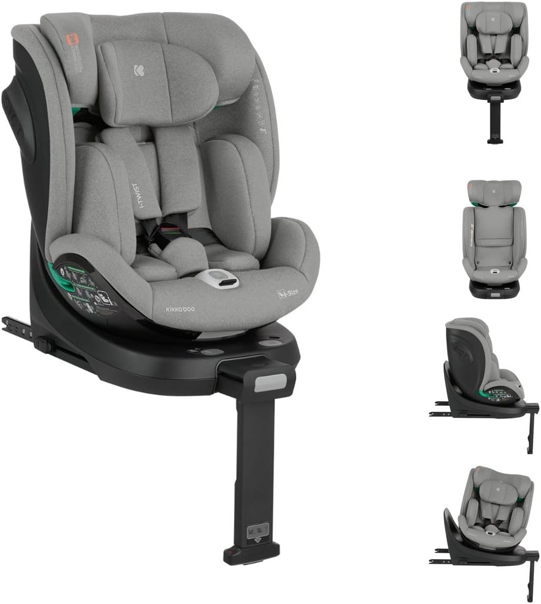 Kikka Boo i-Twist i-Size Car Seat with features highlighted