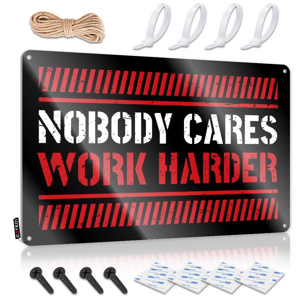 Decaor Letters Posters | Nobody Cares Work Harder Fun Decorative Wall Art Ready To Hang For Crossing(20X30CM)