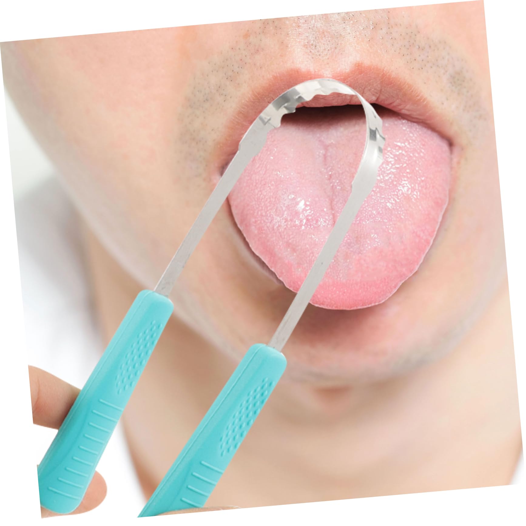 15 Pz raschietto per lingua portatile scraper detergenti per la lingua che rinfrescano l'alito strumento raschietto in metallo strumento per la pulizia della lingua pulisci lingua