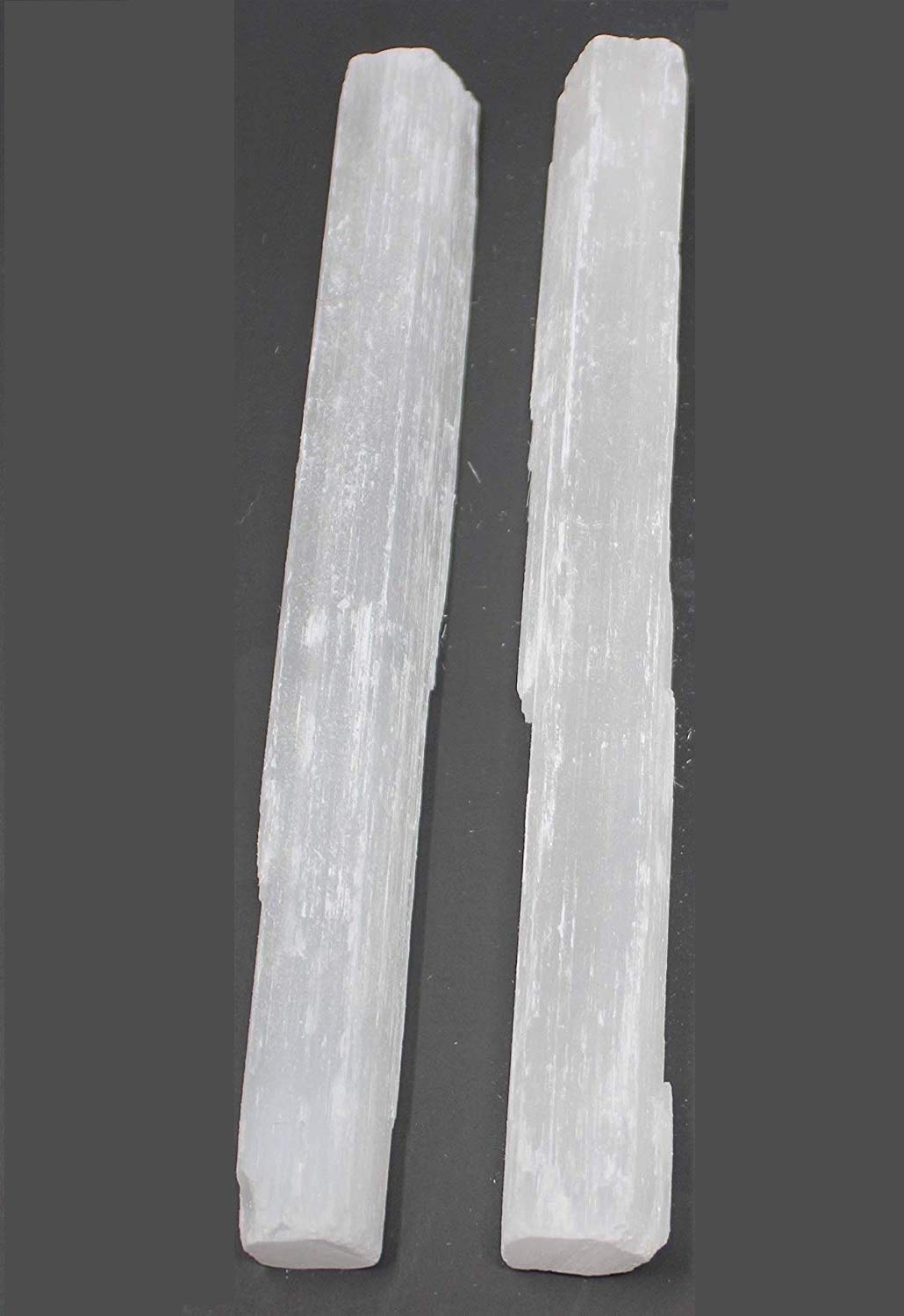 CircuitOffice Selenite Sticks 6 to 8.5 Inches long, 1 to 2 inches wide, white healing stone, strong protection powers 2 Pack