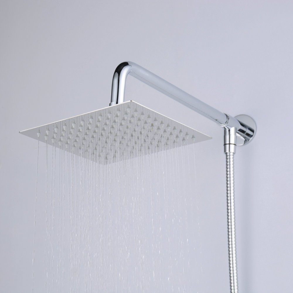 25cm Quadrat Luxus Regendusche Einbauduschköpfe Edelstahl Duschkopf aus Edelstahl Spiegeleffekt Hochglänzend