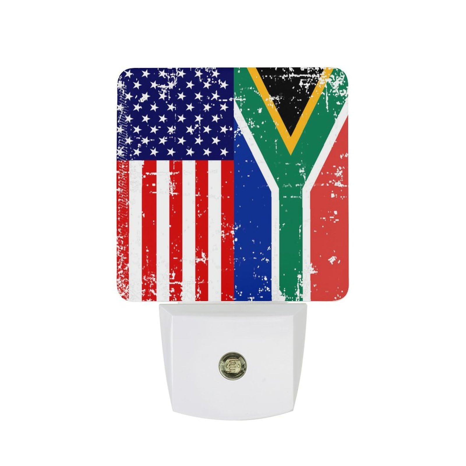 Nqrxadcrt Style Am-Ericans South African Flag Night Light Plug In Wall Lights Bedside Lamp Bedrooms Home Hallways Decoration