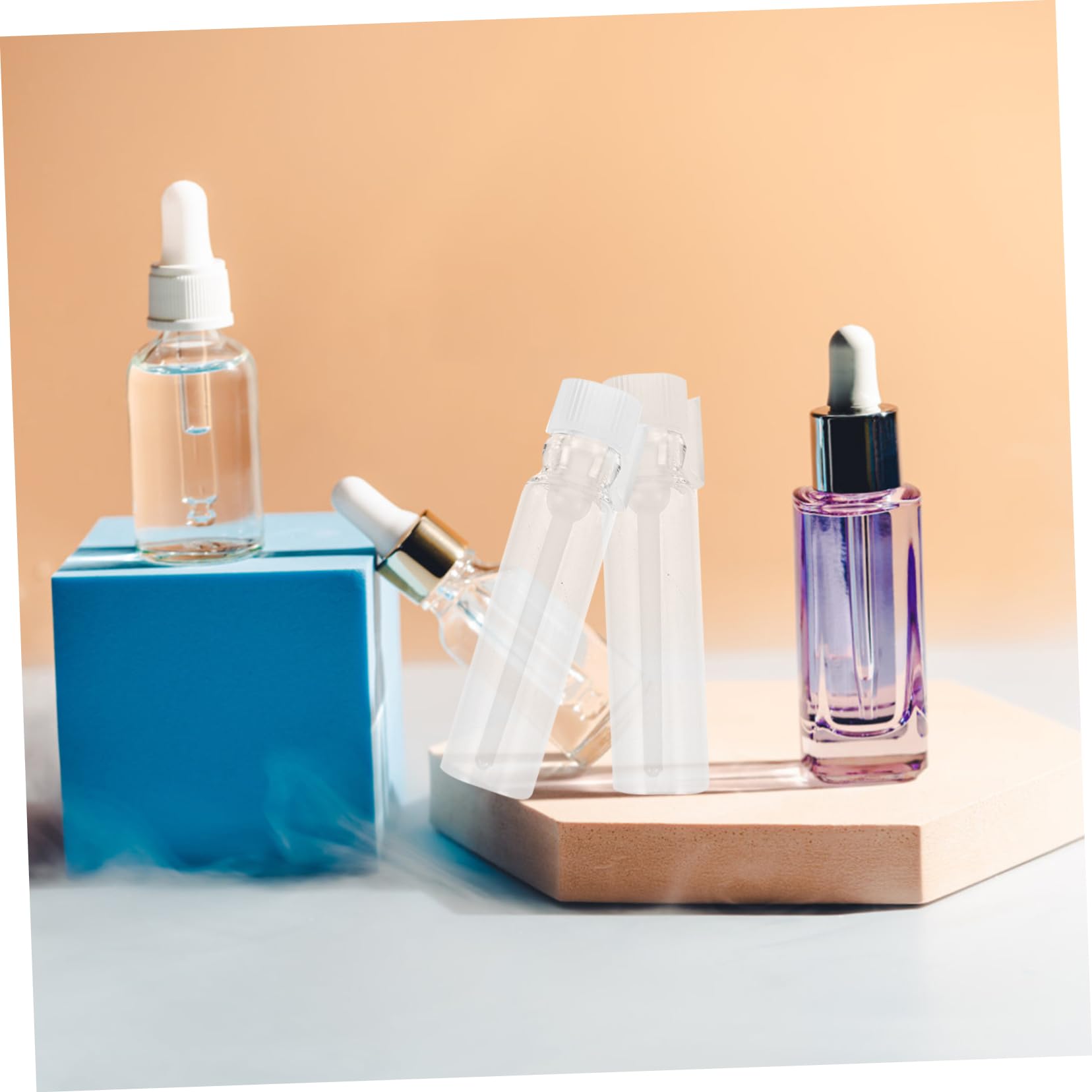 500piezas Botellas Transparentes De Vidrio Para Recargables y Reutilizables Para Viajes y Uso Diario Frascos De Portátiles Goteros Para Cosméticos