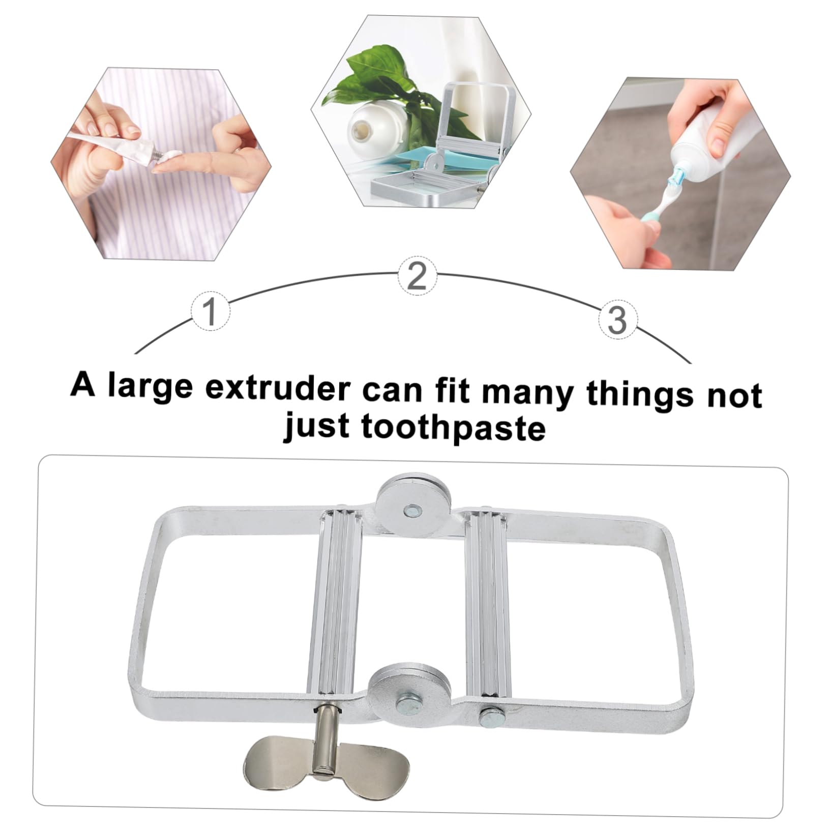 3 Piezas Exprimidor de Pasta de Metal para Tubos Herramienta de Compresión para Cosméticos y Dentífrico Práctico y Reutilizable para Baño Infantil y