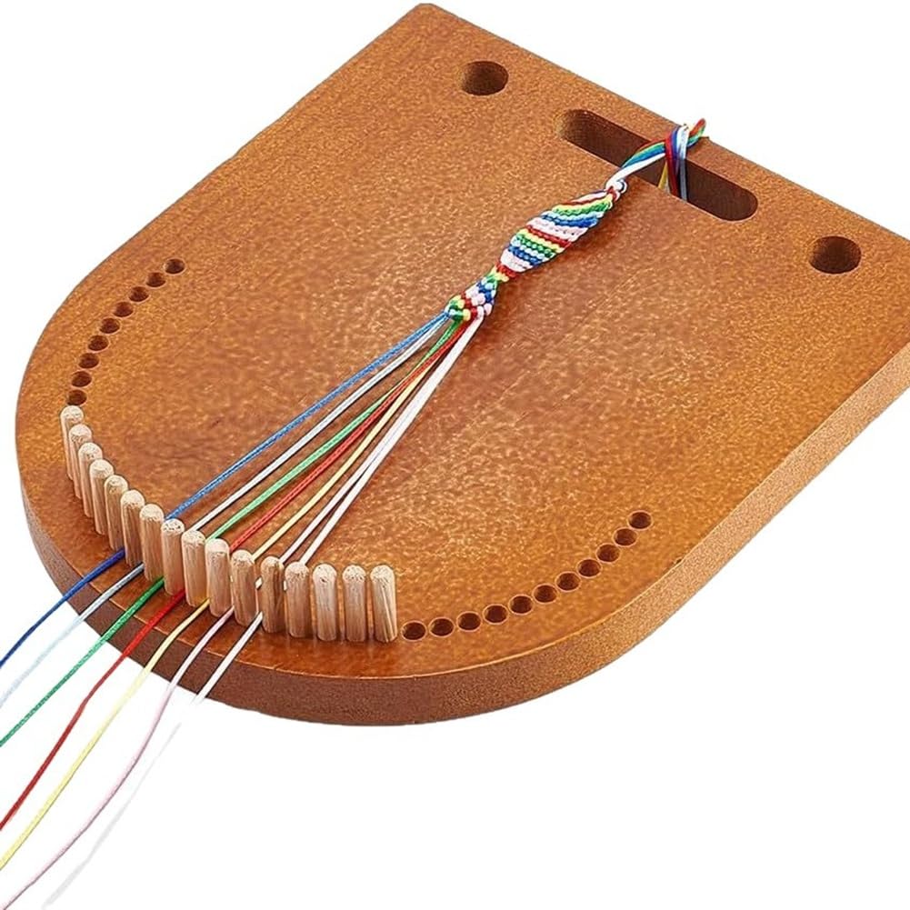 Hndhbfgrt Wooden Bracelet Maker Bracelet Making Kit for Multi Cord Knitting Braiding Tool for Friendship Bracelet Making