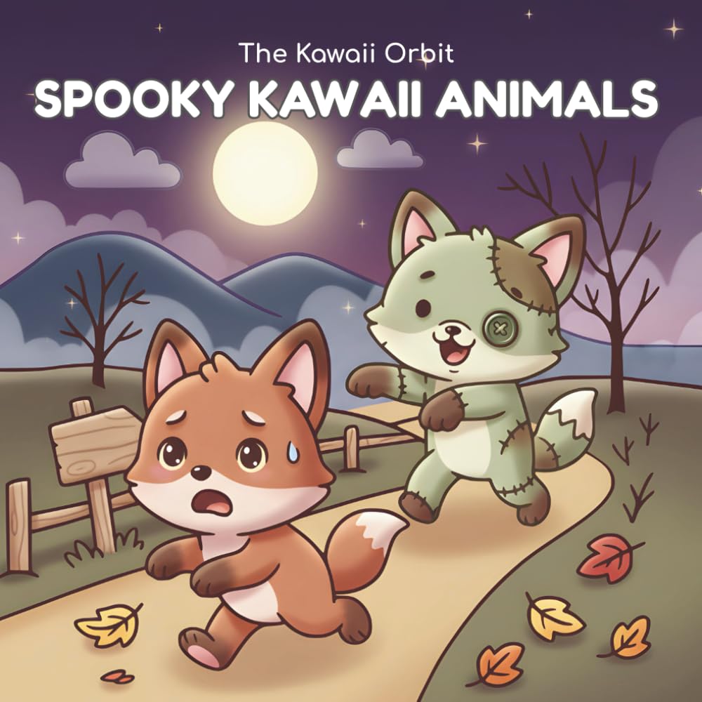 SPOOKY KAWAII ANIMALS: Cozy Halloween Coloring Book of Creepy Cute Creatures and Spooky Magical Scenes for Relaxation