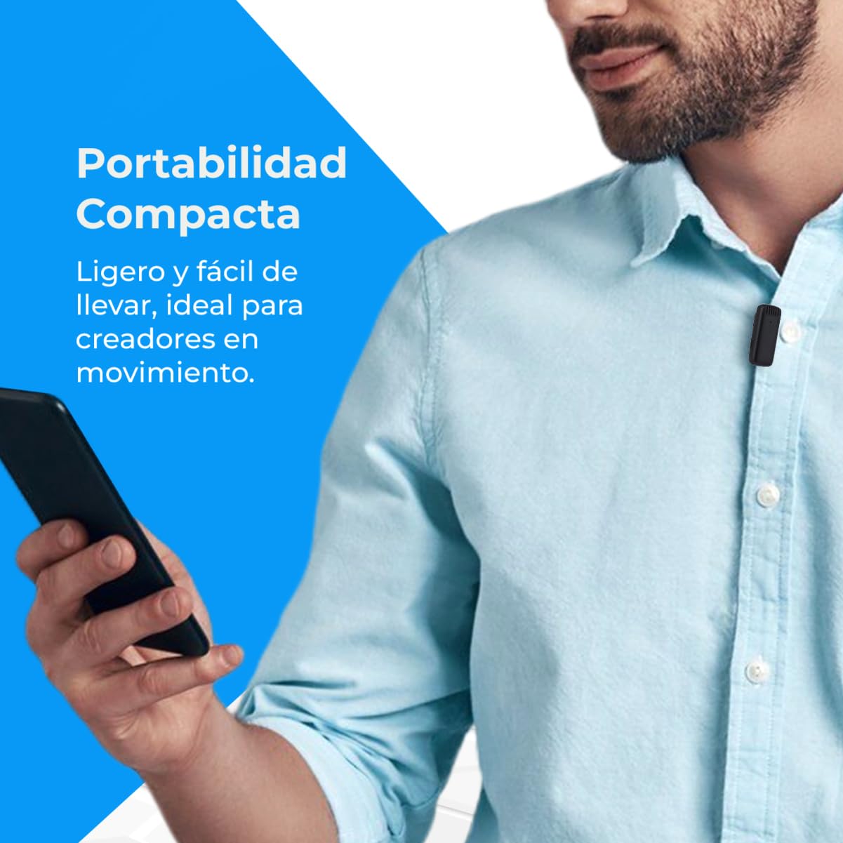 NK Micrófono Inalámbrico con Estuche de Carga - Micrófono Lavalier Wireless para iPhone/Android, Plug&Play, Pack 2 Micrófonos para Grabación de Tiktok/Twtch/Youtube/Vlog, Reducción de Ruido, Sin App