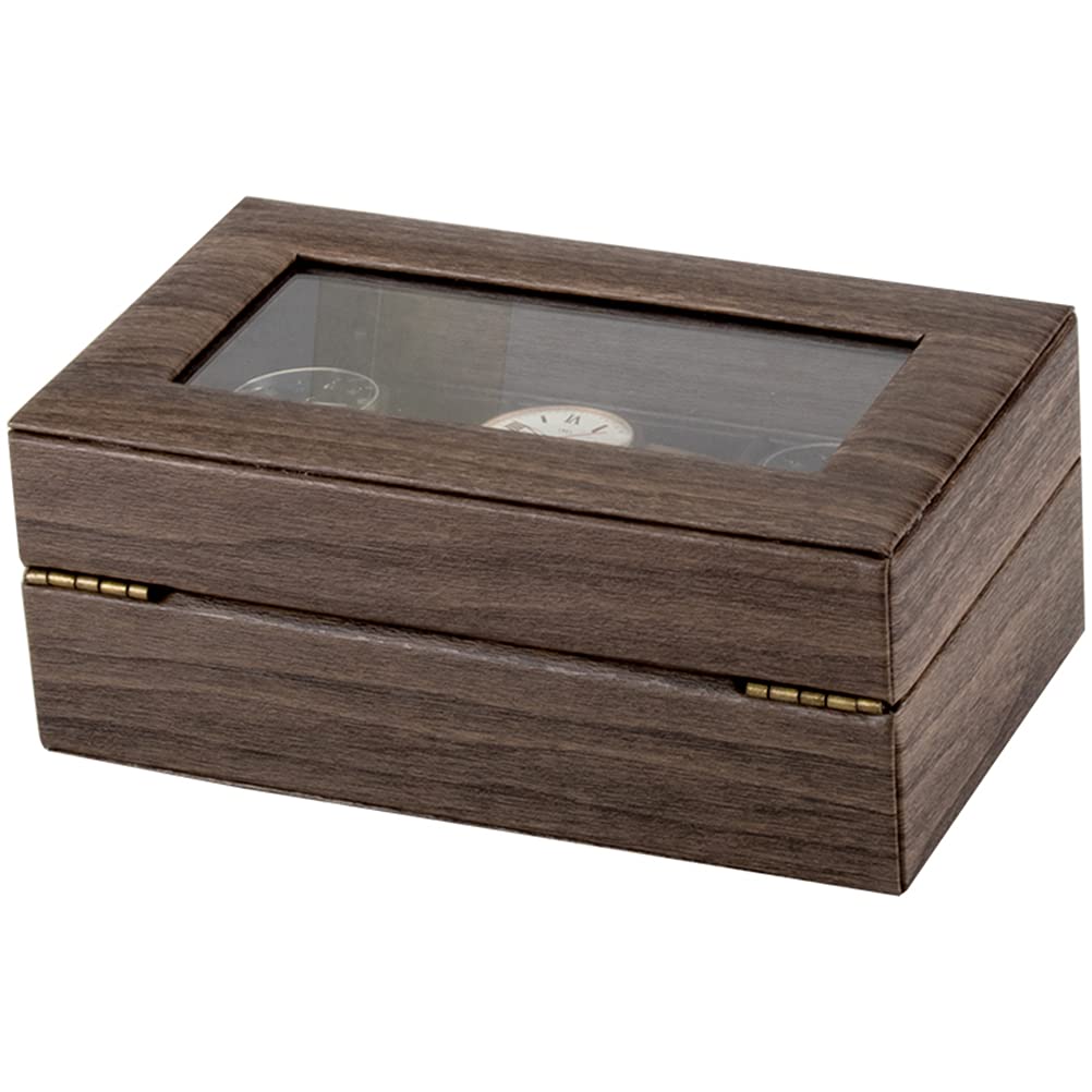 ACMHNC Uhrenbox mit 3 Fächern, Uhrenkasten aus PU Leder, Uhren Aufbewahrungsbox mit Transparent Glasdeckel und Abnehmbare Samt Kissen