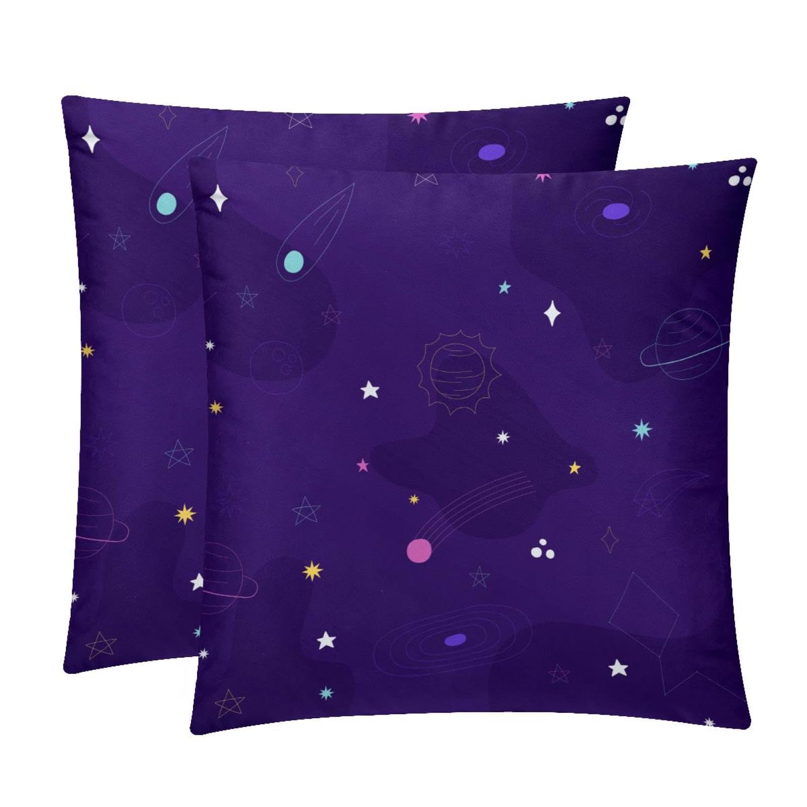 TDGKPZ Space Planet Throw Pillow Covers 2 Pack Cushion Cases Decorative Pillow Cases Home Decor 45x45cm