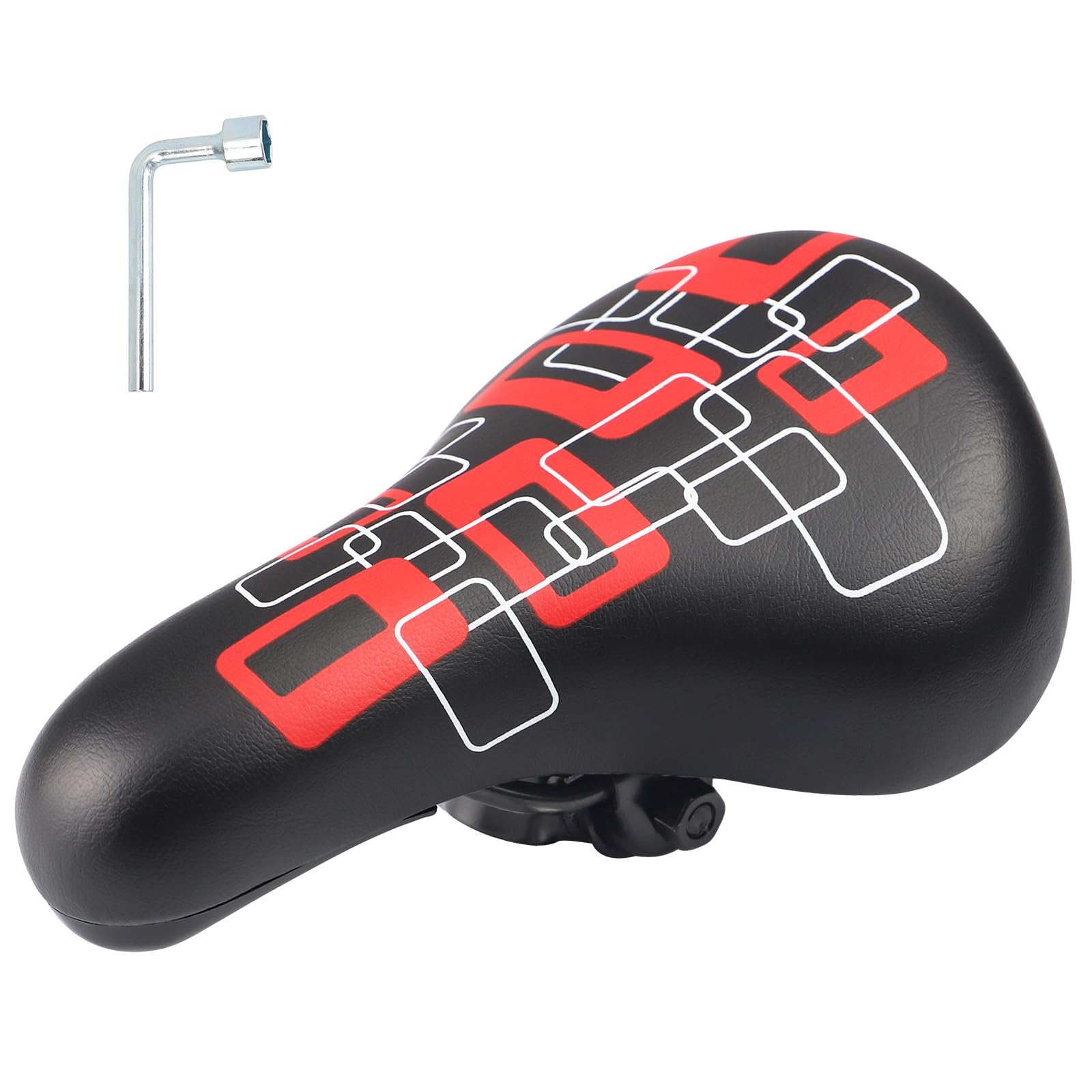 WEEROCK Kids Bike Seat, Child Bike Seats for 14" 16" 18" 20" 24" Kids' Bicycle, Children Bike Replacement Saddle for Boys Girls Bicycles, Black Red — image 1