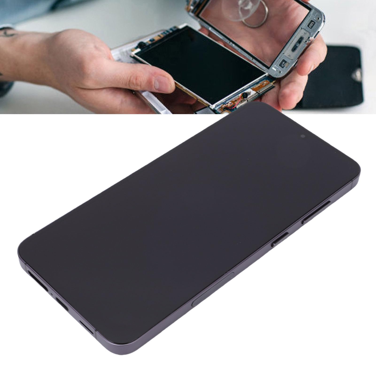 aqxreight Wymiana Ekranu w S24 Plus US Smartphone Zespół Digitizera z Ekranem Dotykowym z Zestawem Narzędzi do Naprawy Funkcji Odcisków Palców w Ramce