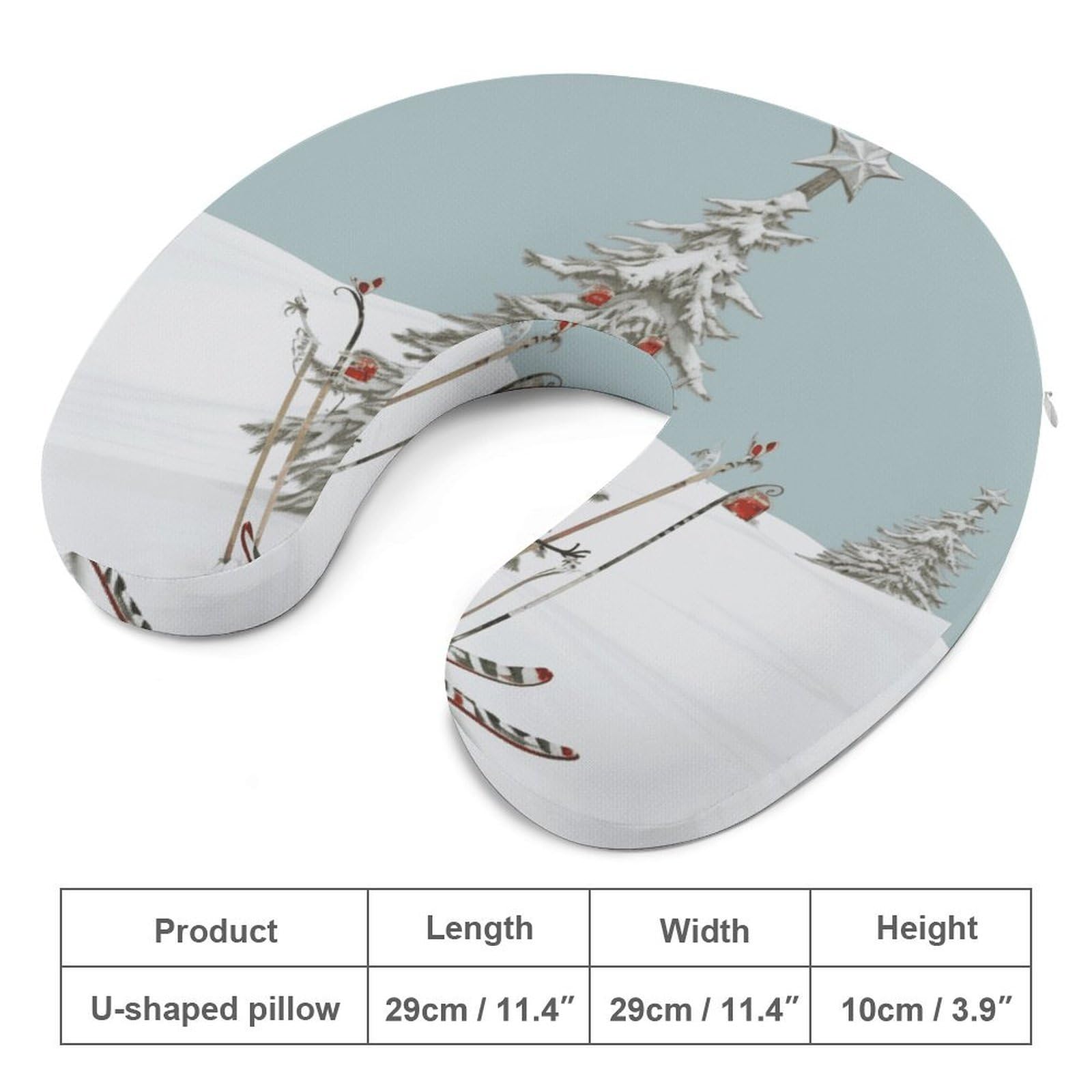 Almohada en forma de U para árbol de Navidad, núcleo de almohada de espuma viscoelástica, cojín, proporciona apoyo para el cuello, almohada de viaje, adecuada para aviones, coches, hogares y