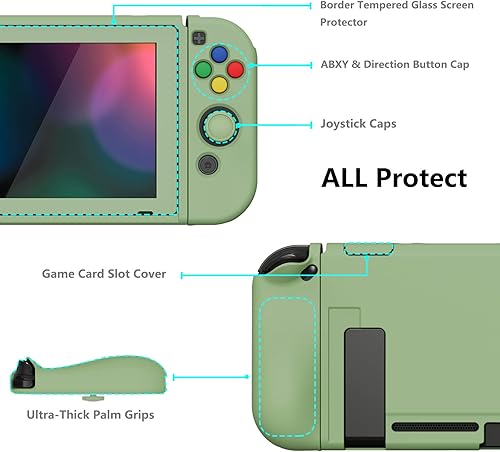 Miniatura 5 de PlayVital ZealProtect - Funda protectora suave para Nintendo Switch cubierta flexible para interruptor con protector de pantalla de vidrio templado