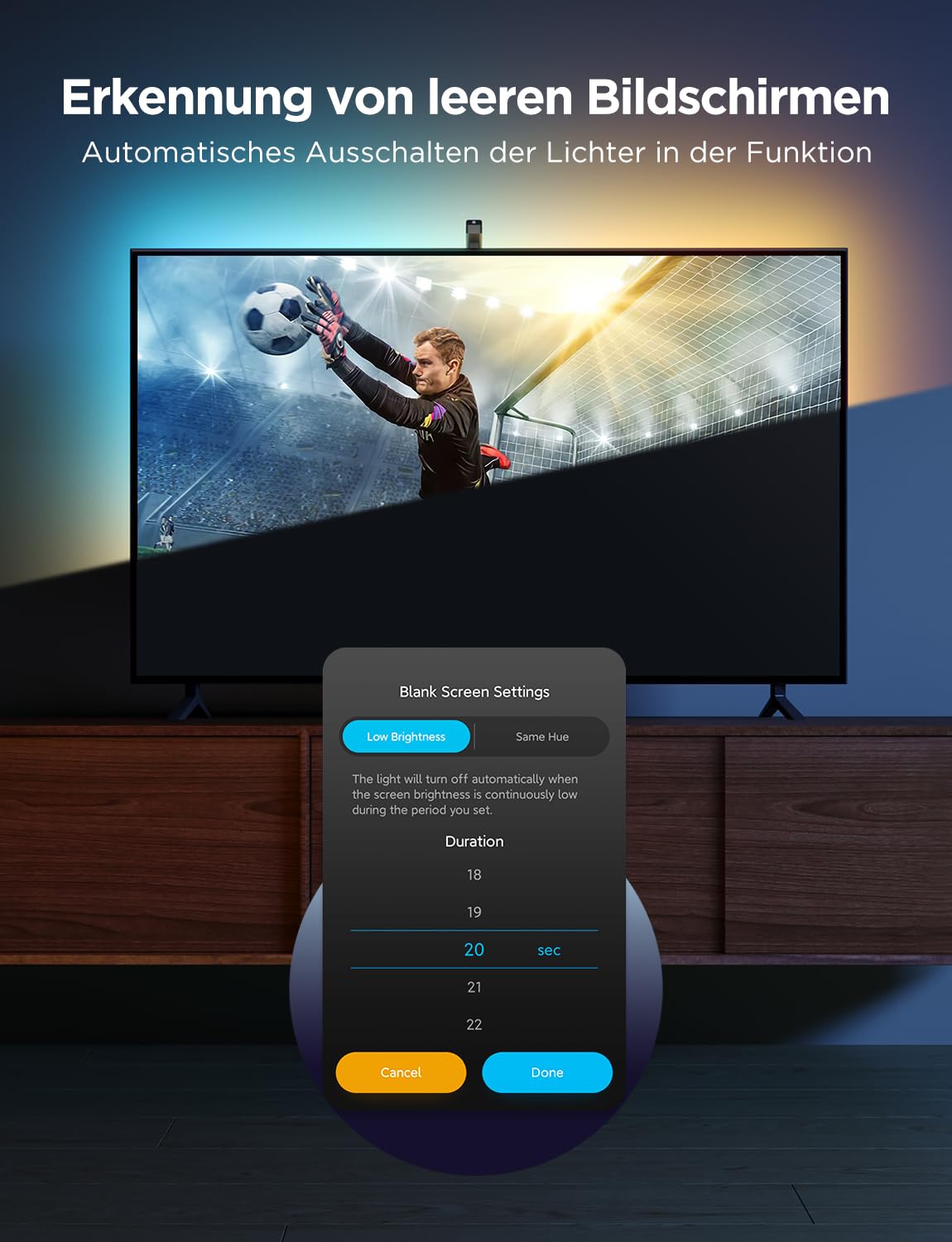 Govee TV Hintergrundbeleuchtung 3 Lite, 55-65 Zoll, RGBICW WiFi LED Strip mit Kamera, Sprach- & APP-Steuerung