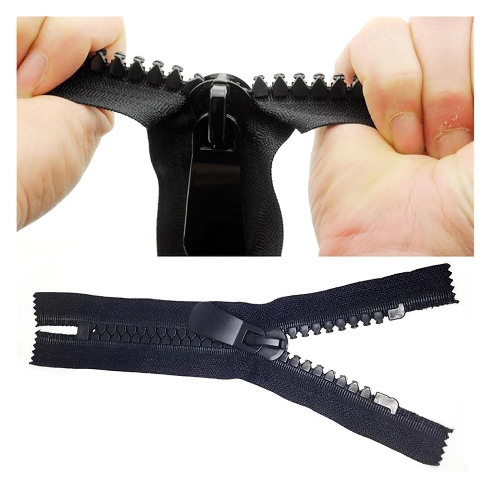 Zamki błyskawiczne, Zamki błyskawiczne do szycia kurtek, śpiworów, namiotów, akcesoriów, 70-100 cm(Black,90)