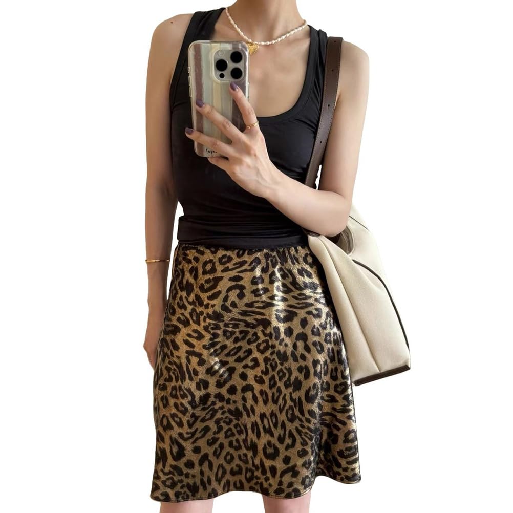 Jupe Queue de Poisson à Imprimé Léopard Pour Femme Style Y2k DéContractée Taille Haute élastique Tendance Estampage à Chaud
