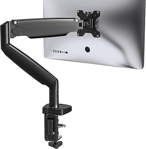 UPGRAVITY Soporte de escritorio para monitor, soporte de monitor único para pantallas planascurvas ultra anchas de 13 a 34 pulgadas, brazo de