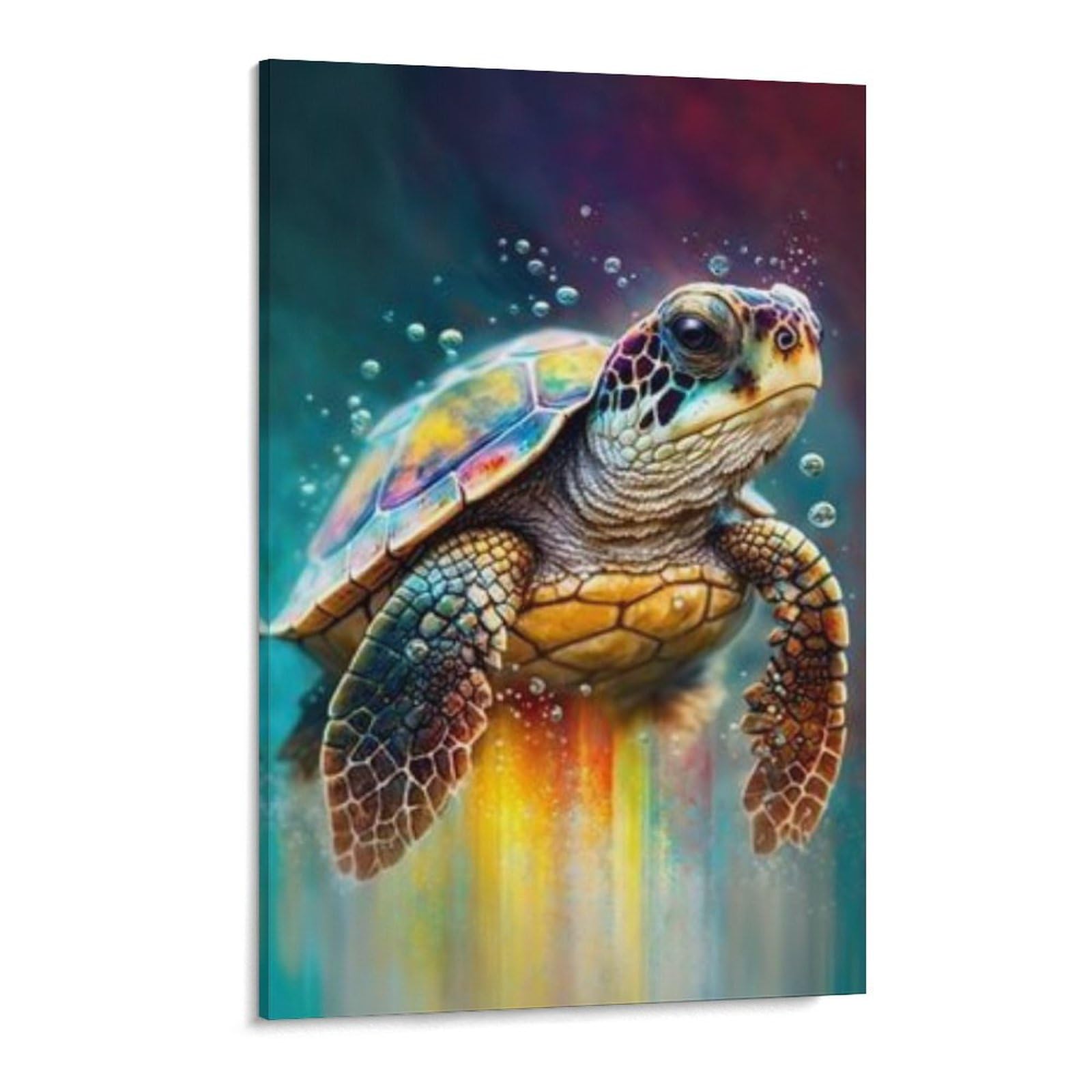 Amazon.co.jp: 絵画 色のついたウミガメインテリア 絵画 海洋油絵 超