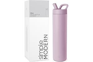 Modern Wave Stainless Steel 24oz Water Bottle with Straw Lid
