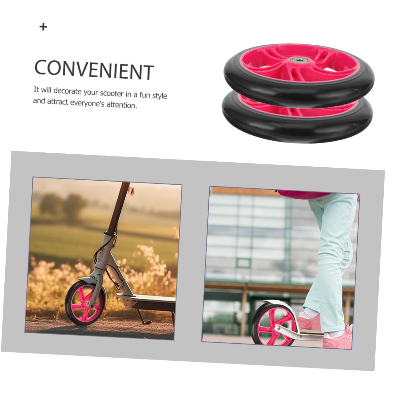 Roue de Trottinette Antidérapante Lot de 2 en PU Résistant à l'usure Diamètre 175 Mm Facile à Installer Compatible Skateboard et Scooter Électrique