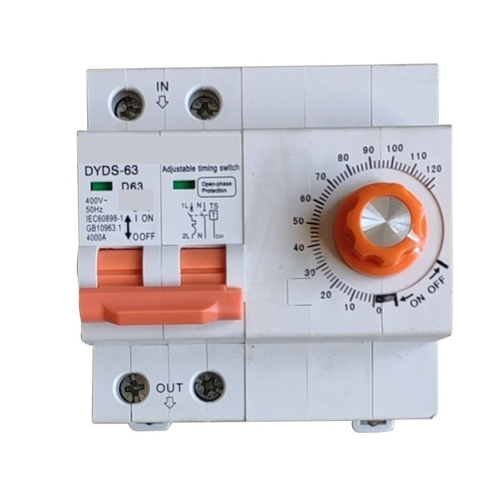 1PCS 240V 220V Max 63A electric timer switch mechanical with 2P circuit breaker with 1 on/off time set range 1min-2H(230V)
