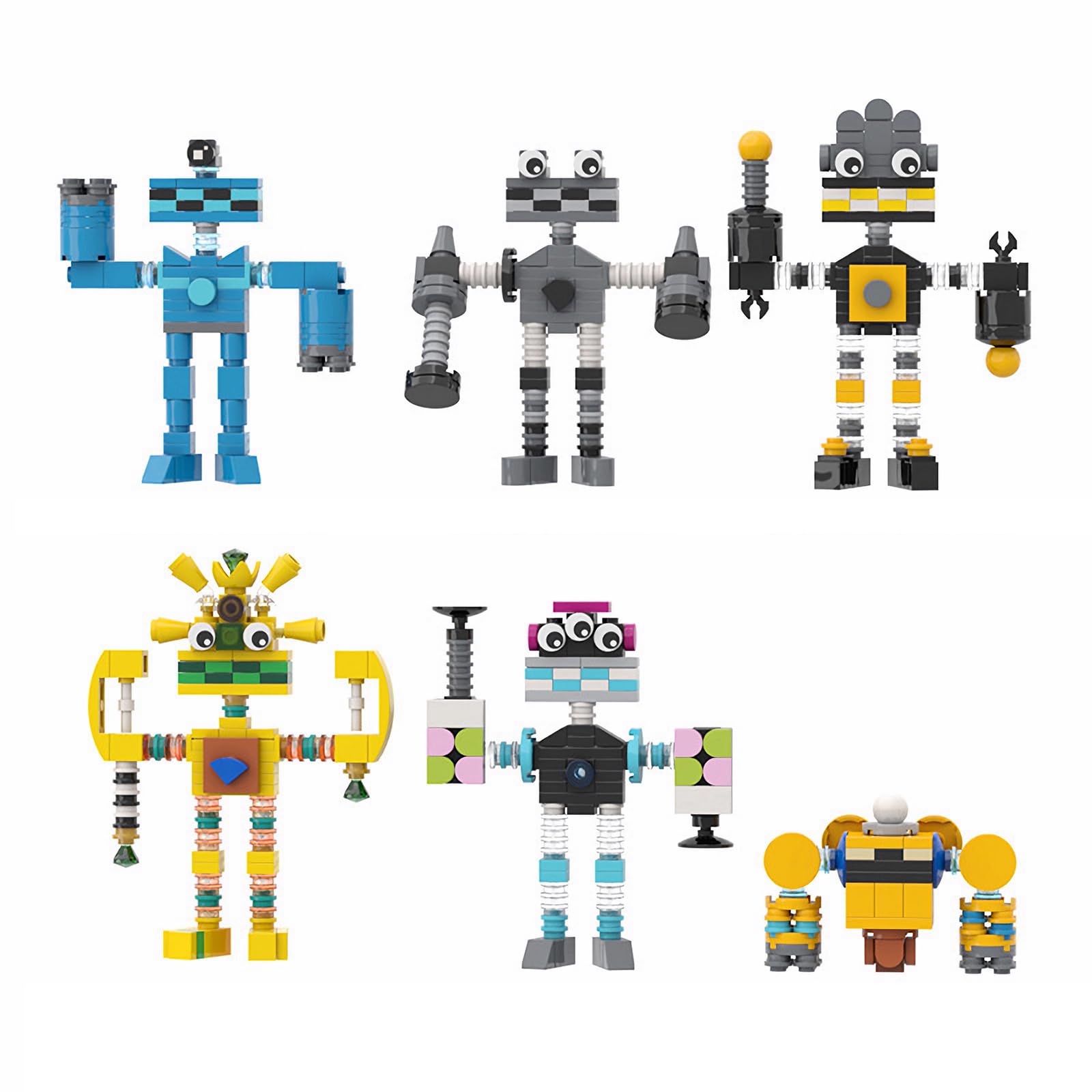 My Funny Sing Monsters Figure Building Block Set, Monsters Singing Game Model Toys Collectible Building Bricks Birthday Gift for Kids Adults Fans (577