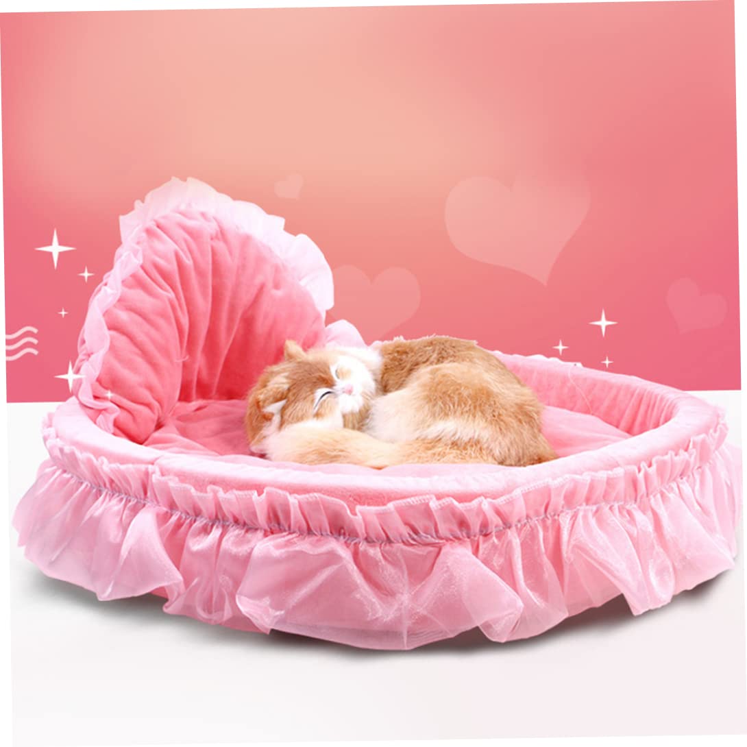 Cuccia Autoriscaldante Per Cani E Gatti – Rosa, Con Pizzo E Cuore, Per Piccola Taglia