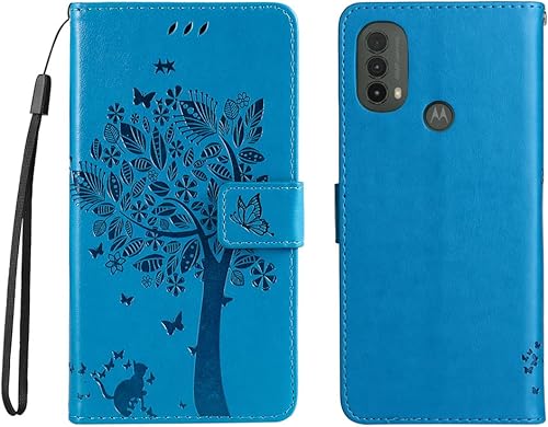 Miniatura 7 de Funda compatible con Motorola Moto E20, Moto E30, Moto E40 Wallet Funda para teléfono con soporte para tarjetas, funda de piel sintética de lujo