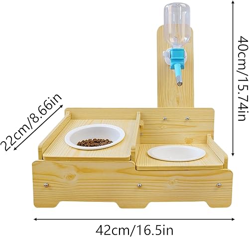 Miniatura 5 de Dog Waterer - Non-Slip Base with 2 Bowls,Adjustable Cat Water Dispenser Food Feeder,for Puppy Kitten Pet Animal Indoor Home Living Room -Balcony