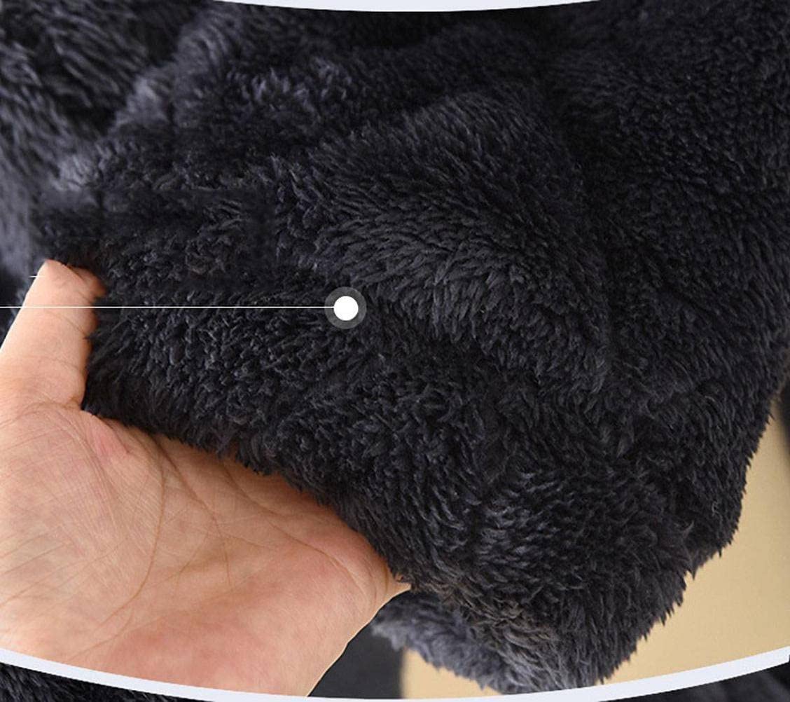Pijama de Terciopelo de Coral Pijama Ropa de Cama Chaqueta Acolchada de Algodón de Invierno de Tres CapasNegro, l