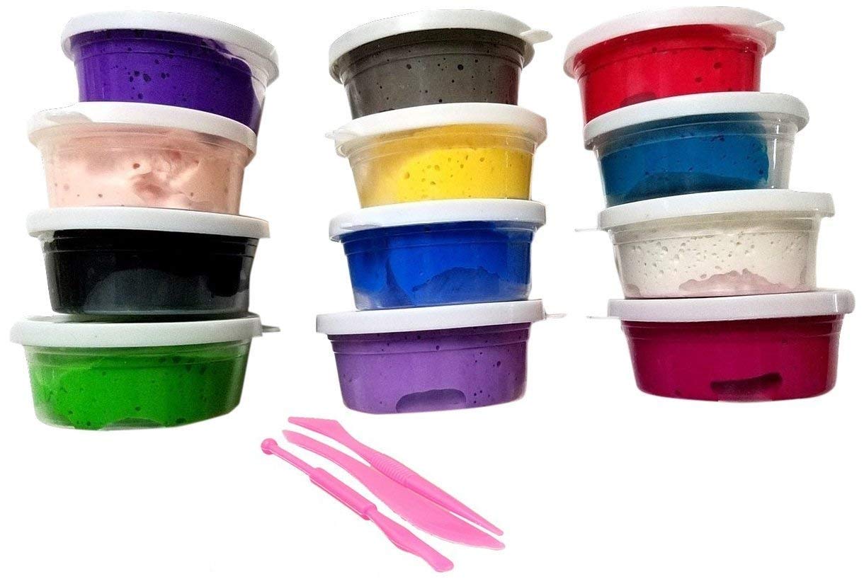 TITATO (12 Color) Super Light Air Dry Clay Set DIY Craft Kit with Moulding Tools Set & 2 MouldNon Toxic for Kids [Great Gift for and Any Artsy Kids Over Three]