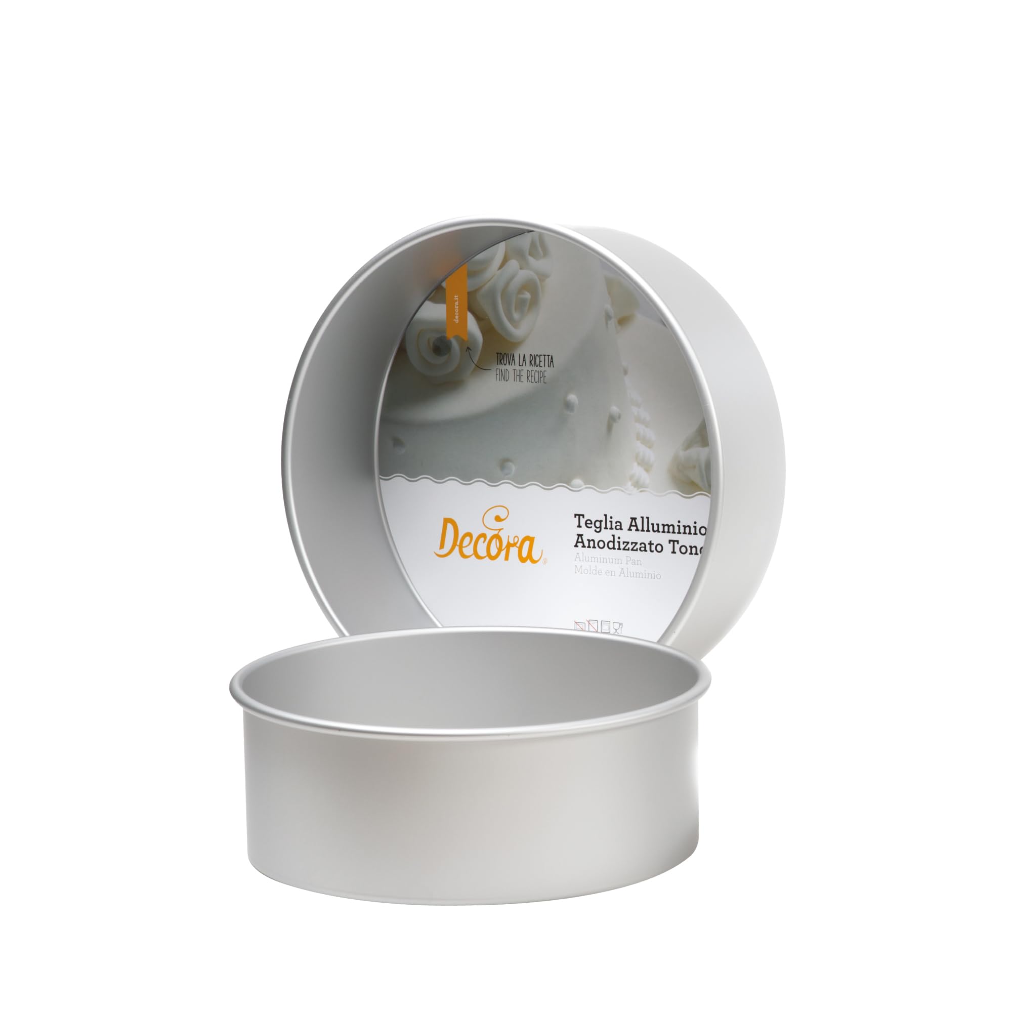 DECORA, 0062614 Teglia Professionale Tonda Ø 30 x 10 h cm, In Alluminio Anodizzato, Senza Punti di Saldatura, Design Professionale