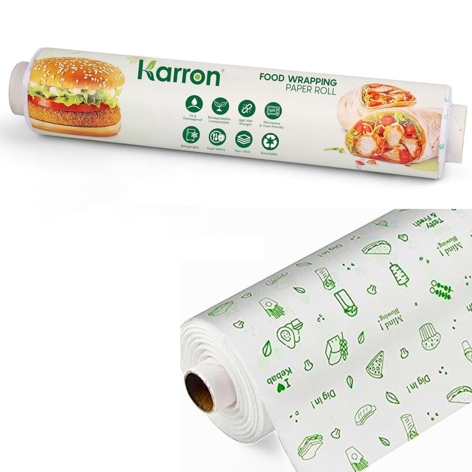 Food Wrapping Paper Roll Exceptional Non-Stick Parchment Paper for Baking, Cooking and Food Preservation - Greaseproof, Heat-Resistant, and Eco-Friendly (21 Meter)