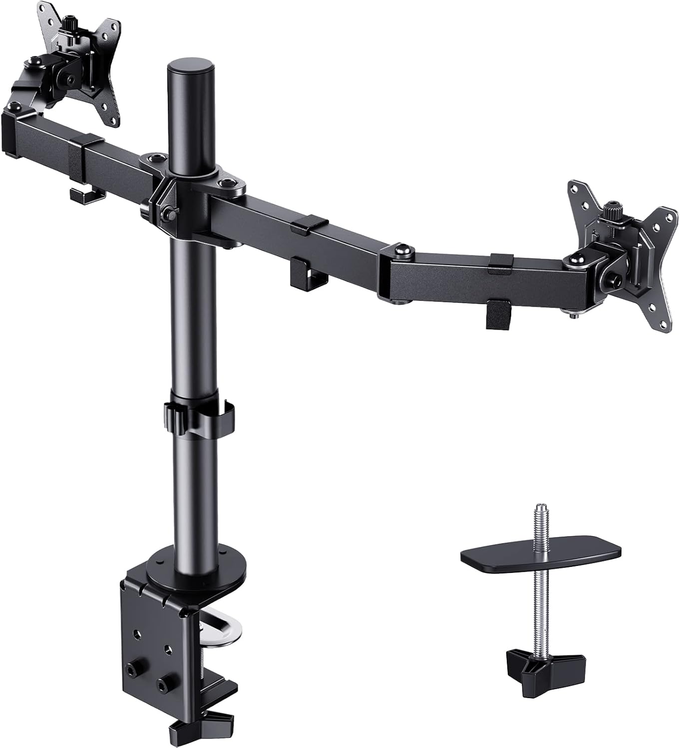 ErGear Dual Monitor Stand Mount, Heavy-Duty Fully Adjustable Desk Clamp Arms for Computer Screens, Fits Most 17-32” Monitors up to 17.6lbs, Max 100x100 VESA, Swivel and Tilt, Black, EGCM1 : Electronics
