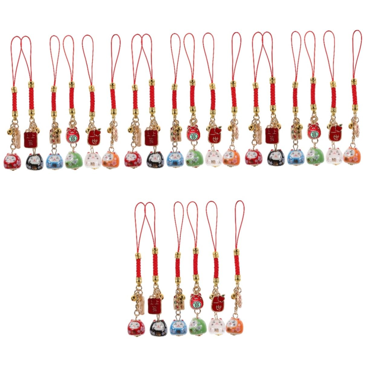 LIFKOME Stk Glückliche Katzenverzierung Schlüsselanhänger glücksbringer deko schlüssel katzen anhänger key chain Hängendes Katzenornament Rucksackanhänger Lanyard- Keramik