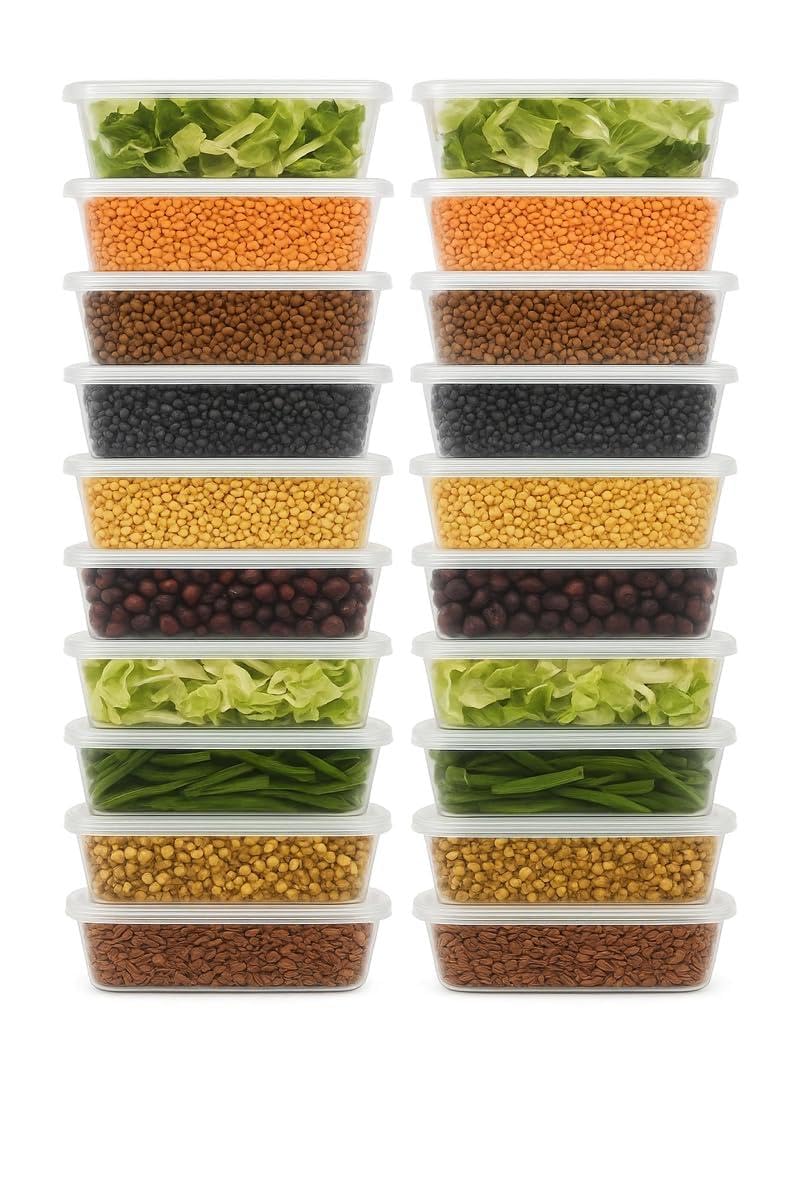 Be4ever Transparent Takeaway Containers With Lids Pack Of 50 Microwavable, Leak-Proof, Disposable Food Containers With Lids Durable & Recyclable Plastic Food Containers,Bpa Free 650 Ml (500Ml (Pack Of 50))