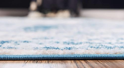 Miniatura 4 de Unique Loom, colección Sofía - Alfombra de la colección Salle Garnier (4' 1" x 6' 1", rectangular, azul marfil)