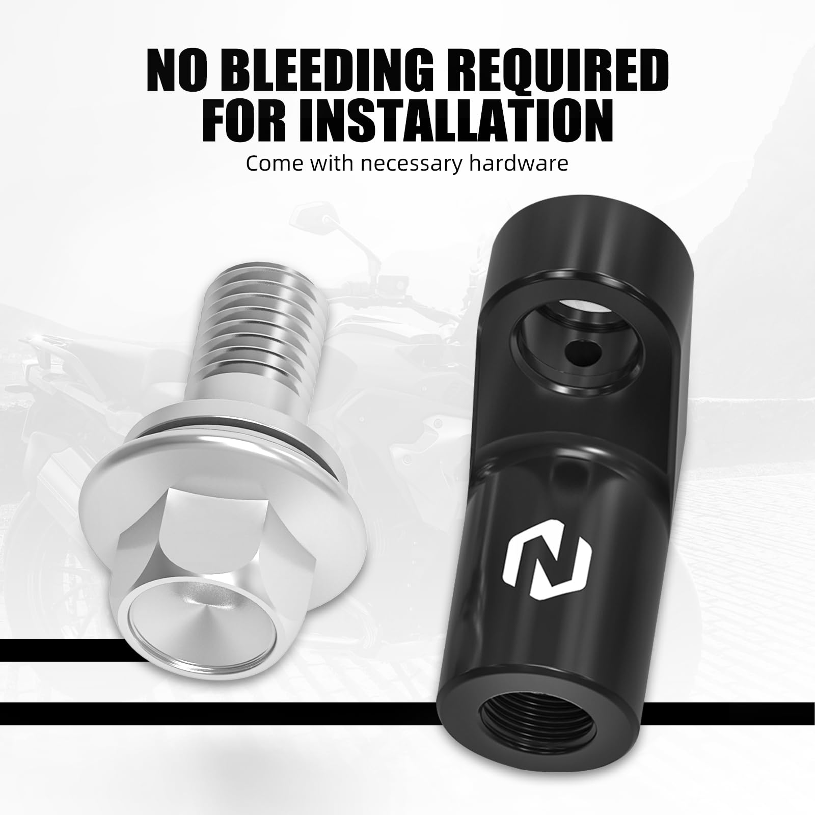 NICECNC Estensione per tubo frizione idraulica nera compatibile con BMW R1300GS, R1250GS, R1200GS Adventure, R nineT Pure, K1600B, alluminio, anodizzato, linea frizione prolungata, vedi montaggio