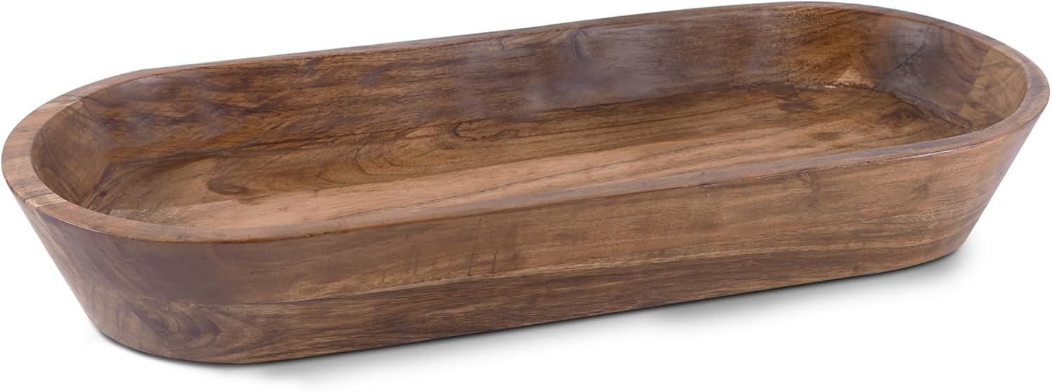 Luxe Designs Wooden Dough Bowl, Rustic Acacia Wood Dough Bowl, Handmade