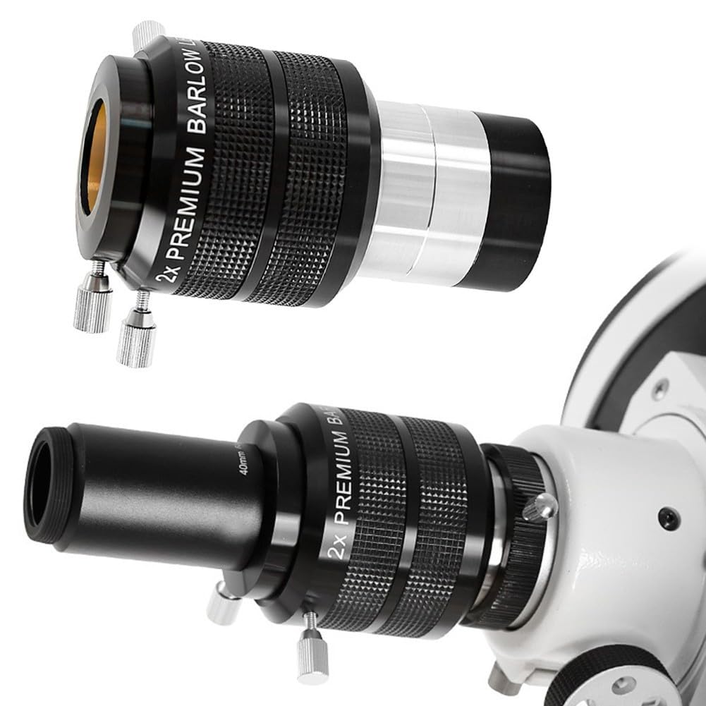 Lot de 2 lentilles de Barlow de qualité supérieure pour télescopes - Se connecte à des accessoires de visualisation de 1 25" ou 2"