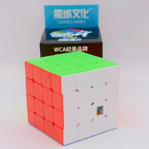 Vista 2 de Bukefuno MoYu Meilong - Cubo de rompecabezas de velocidad 4x4 MFJS 4x4 Magic Moyu MoFang JiaoShi Cube sin etiquetas Meilong 4x4 cubeta juguetes