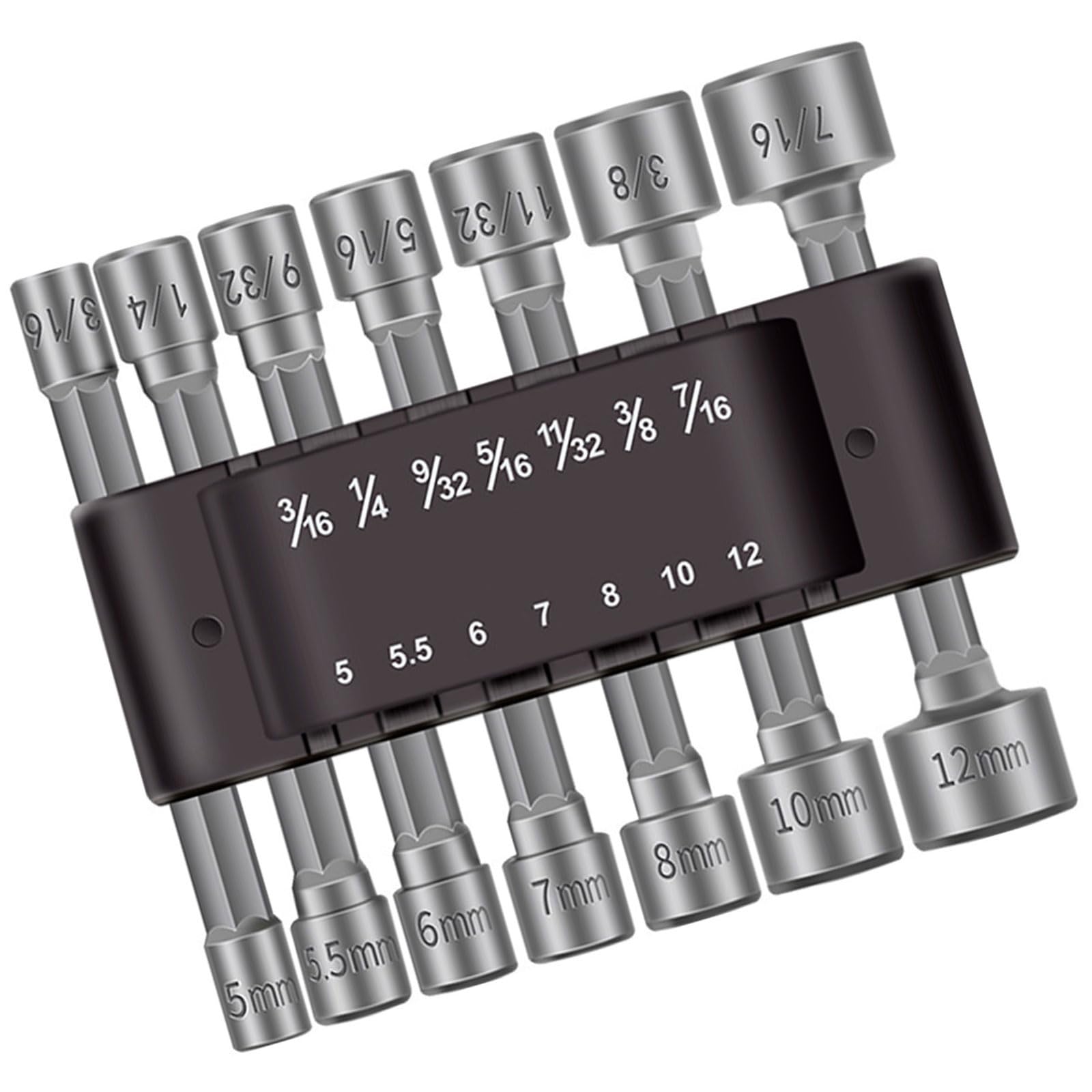 14 Piece Extra Long Hexagonal Bit Sockets Set with Strong Magnet Ideal for Automotive and Industrial Applications Extended Impacts Socket Set