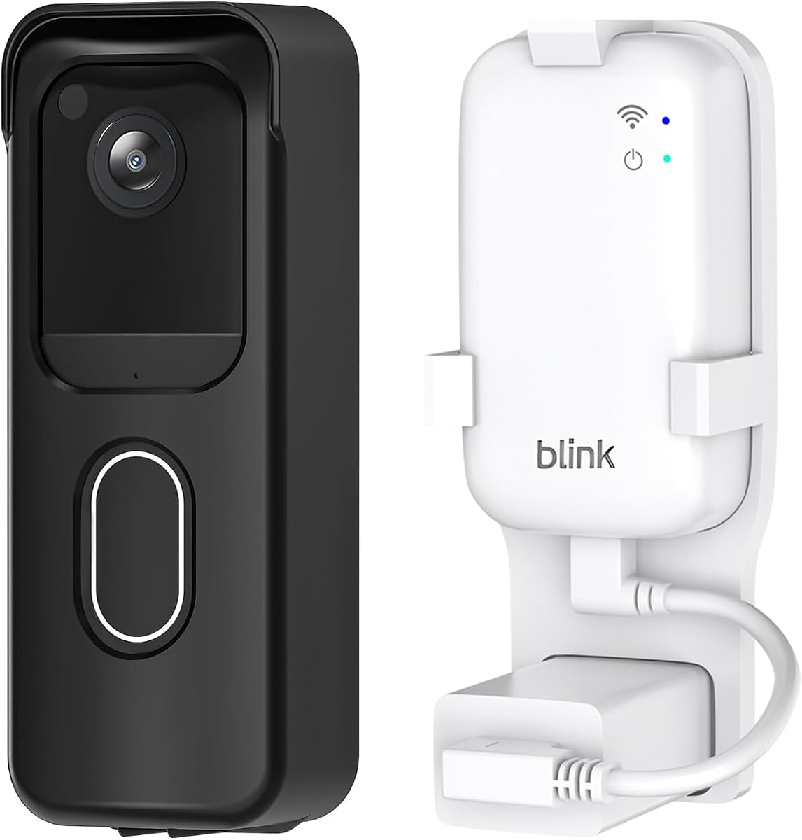 No Drill Door Mount for Blink Video Doorbell (2025 2nd Gen), with Outlet Wall Mount for Blink Sync Module Core, No Screws Camera Mounting Bracket Accessories for Doorbell Security System