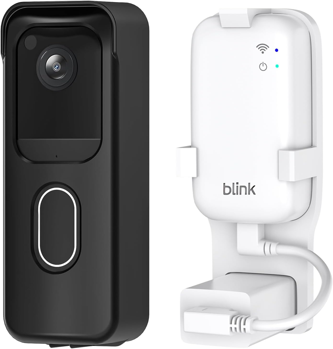 No Drill Door Mount for Blink Video Doorbell (2025 2nd Gen), with Outlet Wall Mount for Blink Sync Module Core, No Screws Camera Mounting Bracket Accessories for Doorbell Security System